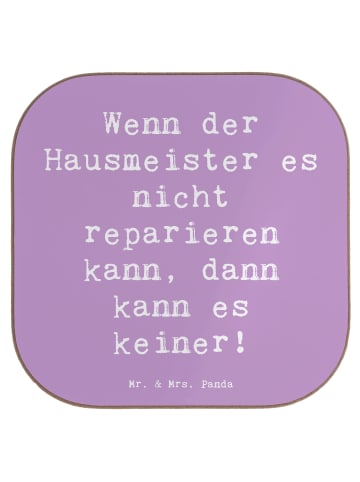 Mr. & Mrs. Panda Untersetzer Spruch Hausmeister Hilfe mit Spruch in Lavendeltraum