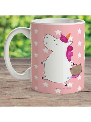 Mr. & Mrs. Panda Kaffeetasse Einhorn Koffer ohne Spruch in Rot Pastell