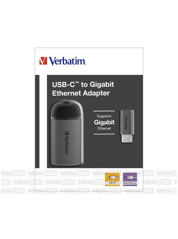 Verbatim Verbatim RJ45 Ladeadapter USB-C/USB-A Schwarz/Silber