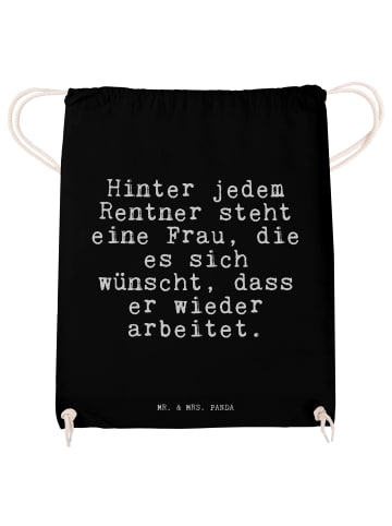 Mr. & Mrs. Panda Sportbeutel Hinter jedem Rentner steht... mit S... in Schwarz