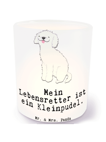 Mr. & Mrs. Panda Kerzenhalter Kleinpudel Lebensretter mit Spruch in Transparent