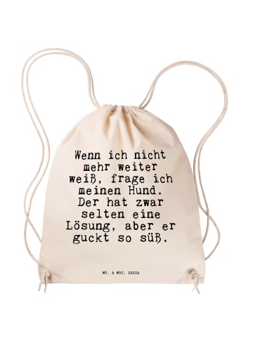 Mr. & Mrs. Panda Sportbeutel Wenn ich nicht mehr... mit Spruch in Creme