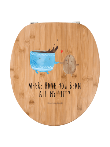 Mr. & Mrs. Panda WC Sitz Kaffee Bohne mit Spruch in Braun