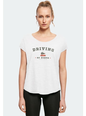 F4NT4STIC Long Cut T-Shirt Driving Home Weihnachten in weiß