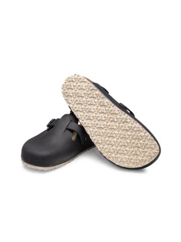 VITAFORM Vollrindleder Clog in schwarz