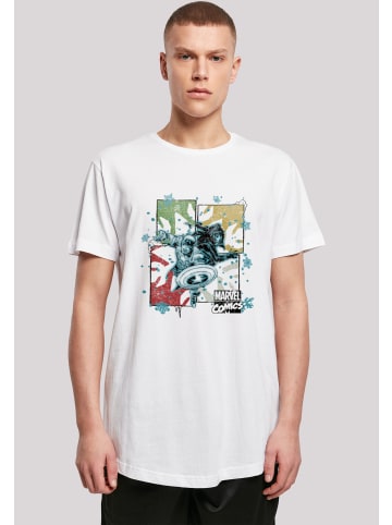 F4NT4STIC Long Cut T-Shirt Marvel Christmas Black Widow in weiß