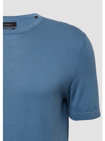 s.Oliver BLACK LABEL Strickpullover kurzarm in Petrol
