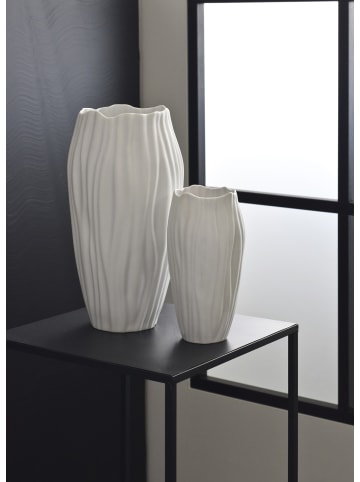 Kaiser Porzellan Vase " Spirulina " in Biskuit weiß