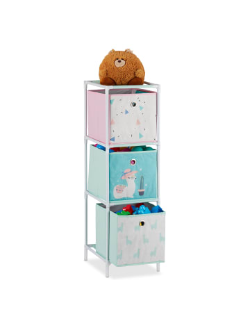 relaxdays Kinderregal Lama in Bunt - (B)27,5 x (H)89 x (T)30 cm