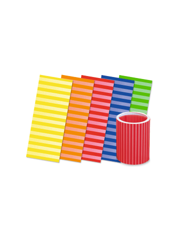 URSUS Laternenzuschnitte Streifen 5 Farben, 20x50cm, 25 Blätter - ab 3 Jahren