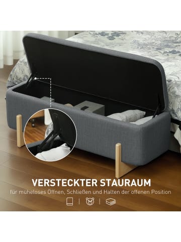 HOMCOM Sitzbank-111L x 44B x 44,5H cm-Dunkelgrau