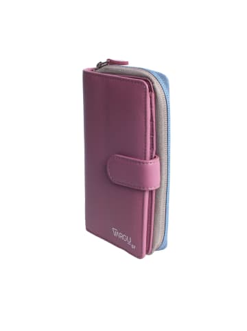 VARGU Echtleder Geldbörse SABA 1-A in mauve - grey