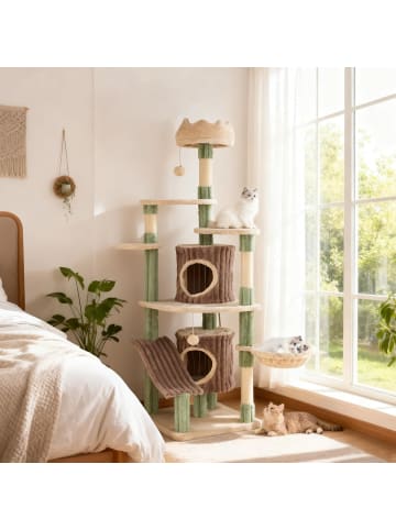 COSTWAY Kratzbaum Groß 163 cm in Grün