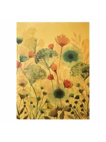 WALLART Leinwandbild Gold - Wildblumen im Sommer I in Weiß