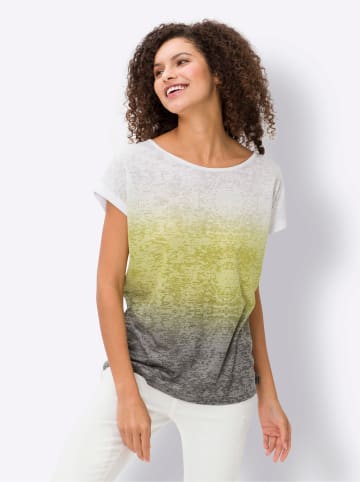 Heine Shirt in ecru-khaki-gemustert