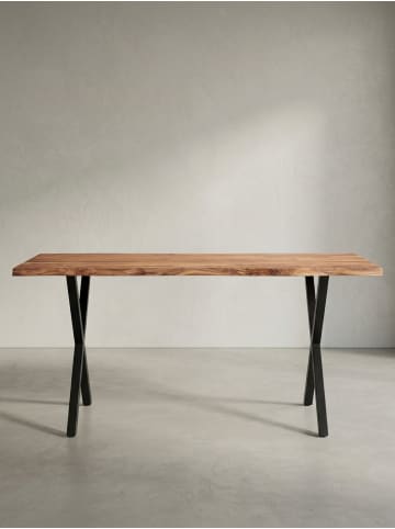 KADIMA DESIGN Schreibtisch 140x80x76 cm Massivholz / Metall Computertisch