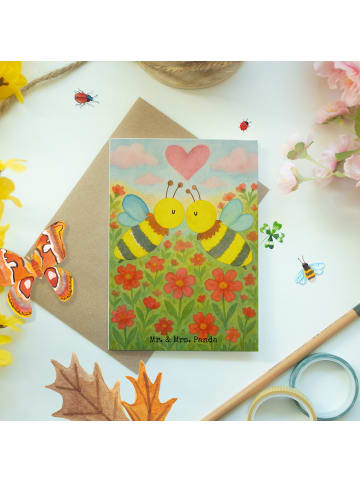 Mr. & Mrs. Panda Beileidskarte Biene Liebe Design ohne Spruch in Weiß