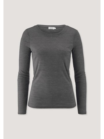 Hessnatur Hessnatur Longsleeve Slim aus Bio-Schurwolle und TENCEL™ Lyocell in grau