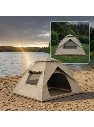 relaxdays Campingzelt in Beige – (B)200 x (H)145 x (T)230 cm