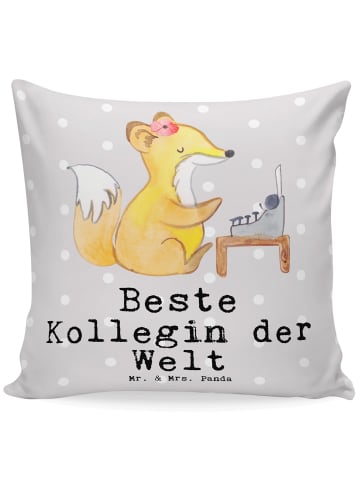 Mr. & Mrs. Panda Sofa Kissen Fuchs Beste Kollegin der Welt mit S... in Grau Pastell