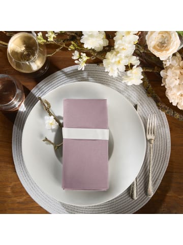 REDBEST Baumwolle Serviette 4er-Pack Tulsa in mauve