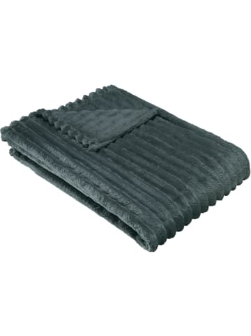 Erwin Müller Fleece, Microfaser Wohndecke Aosta in anthrazit