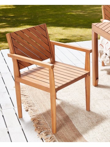 Beliani Gartenstuhl BARATTI in Braun - (W) 55 x (H) 82 x (L) 40 cm