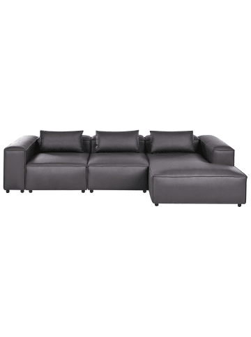 Beliani Ecksofa BRANDE in Schwarz - (W) 184 x (H) 70 x (L) 368 cm