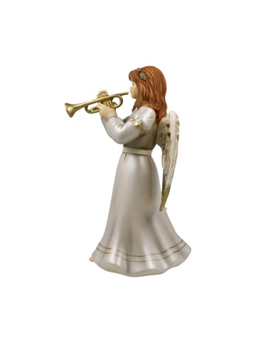 Goebel Engel " Andächtige Trompetenspielerin " in Weiß-Gold