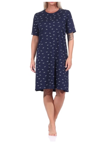 NORMANN kurzarm Nachthemd - 73253 in marine