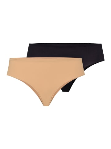 Hanro Midi Slip Allure in Schwarz / beige