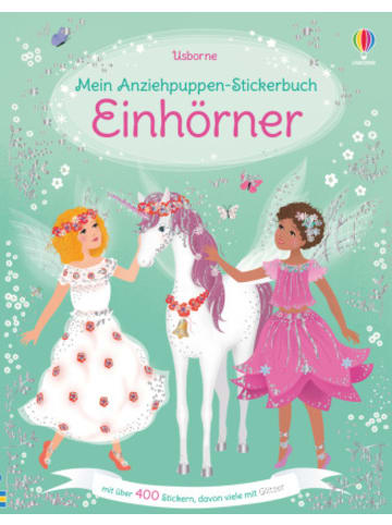 Usborn Papeterie/PBS - Mein Anziehpuppen-Stickerbuch: Einhörner