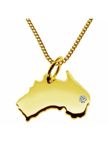 Schmuckador 50cm Kette + Australien mit Brillant 585 Gold in gold