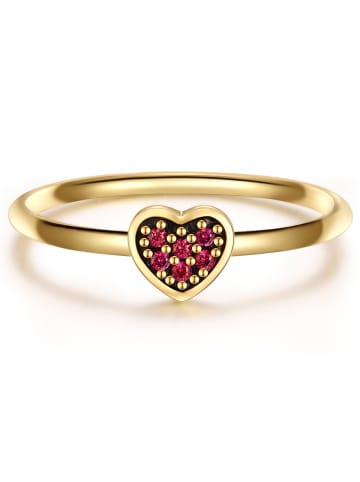 Glanzstücke München Ring Herz aus Sterling Silber mit Zirkonia in gelbgold