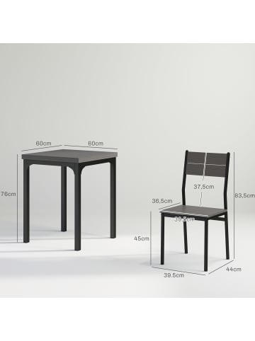 HOMCOM Essgruppe-90L x 47B x 76H cm-Grau
