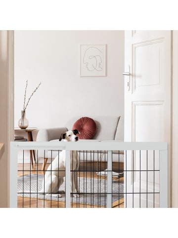 relaxdays Absperrgitter in Weiß - (B)70-108 x (H)56 x (T)32 cm
