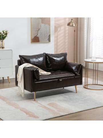 en.casa Sofa Sysmä in Braun (H)72cm (B)122cm (T)65cm