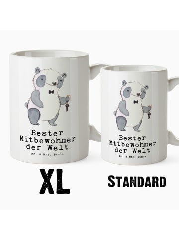 Mr. & Mrs. Panda XL Tasse Panda Bester Mitbewohner der Welt mit ... in Weiß