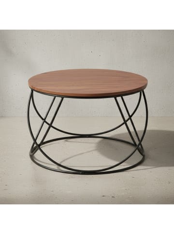 KADIMA DESIGN Couchtisch | Sheesham/Metall, 60x60x40cm, Industrial