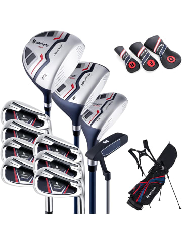 COSTWAY Golfschläger mit Golfbag 11-tlg. in Blau