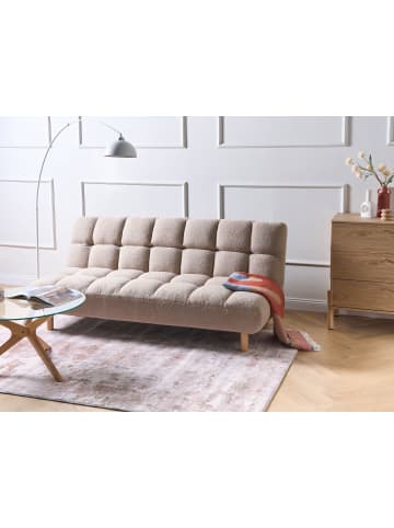 Beliani Schlafsofa RISOR in Beige/Braun - (W) 190 x (H) 83 x (L) 90 cm