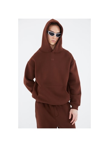 Megaman Oversize Fit Basic Hoodie in Braun