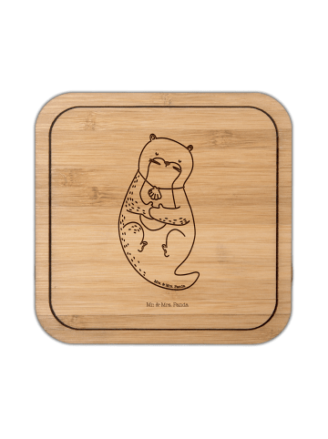 Mr. & Mrs. Panda Untersetzer Kork Otter Muschel ohne Spruch in Transparent