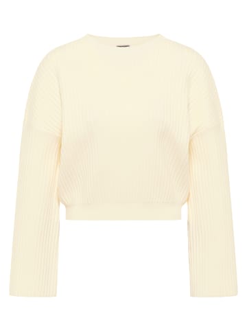 DreiMaster Damen Strickpullover in Wollweiss