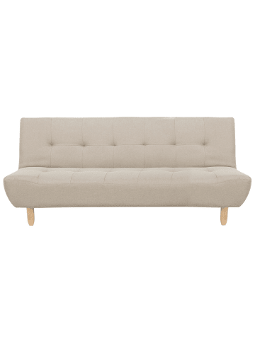 Beliani 3-Sitzer Sofa ALSTEN in Beige/Heller Holzfarbton - (W) 182 x (H) 41 x (L) 83 cm