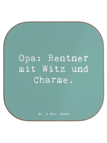 Mr. & Mrs. Panda Untersetzer Glas Spruch Opa Rentner mit Spruch in Meeresbrise