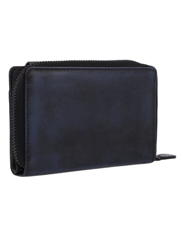 Greenburry Destressed Geldbörse RFID Schutz Leder 13.5 cm navy blue