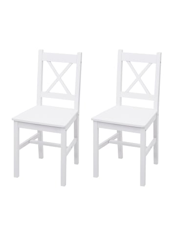MCW 2er-Set Esszimmerstuhl F77 mit Lehne, Weiß