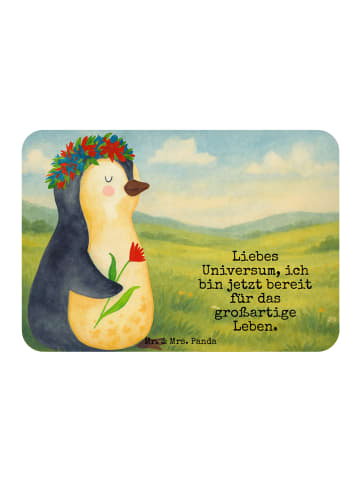 Mr. & Mrs. Panda Magnet Pinguin Blumen Design mit Spruch in Weiß