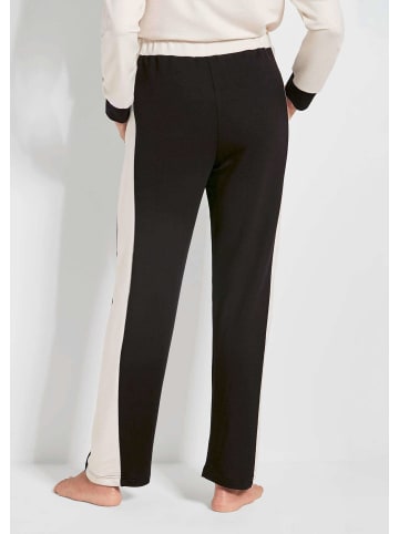GOLDNER Kurzgröße:  Sportive, bequeme Stoffhose aus Viskose in schwarz / beige